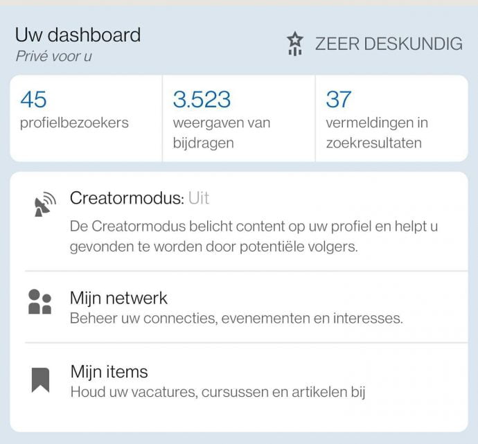 Creator Mode LinkedIn activeren