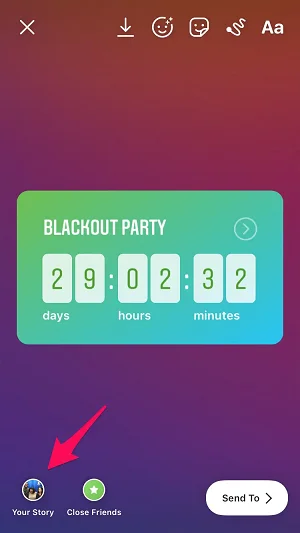 Event sticker delen Instagram Stories