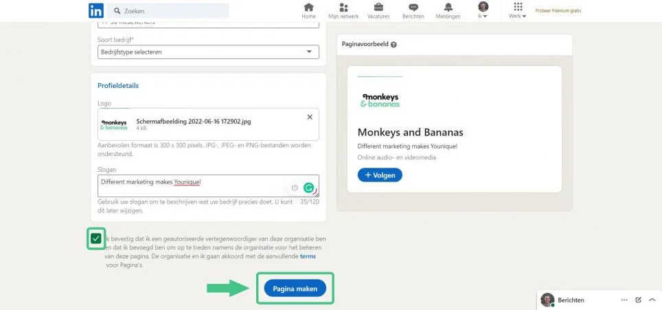 LinkedIn bedrijfspagina - Pagina maken