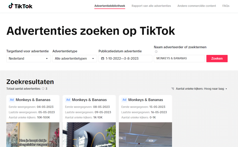 TikTok Ads Library