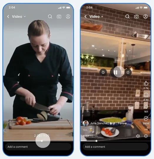 facebook verticale video feed