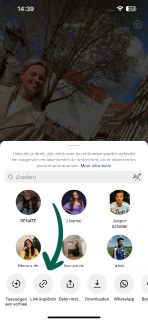 instagram reels link kopieren