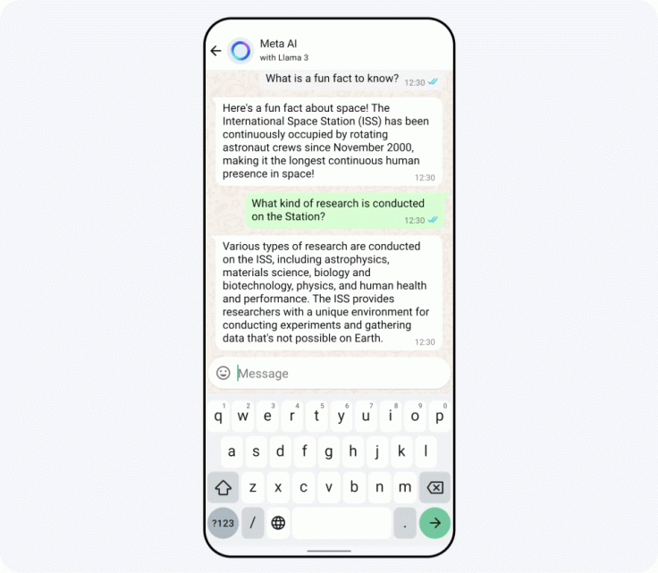 Meta AI imagine functie in whatsapp